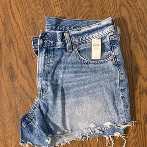 GAP Light Blue Frayed Denim Shorts